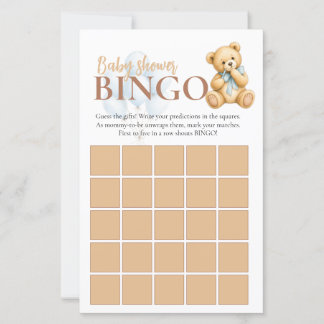 Teddy-Bär-Baby-Junge-Bingo-Baby-Shower-Spiel