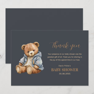 Teddy-Bär-Baby-Party-Einladung kann es kaum erwart Dankeskarte