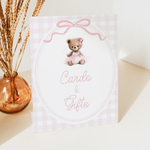 Teddy-Bär-Baby-Party Karten und Geschenke Tisch Sockelschild