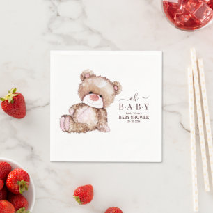 Teddy-Bär-Baby-Party, Mädchen Rosa Bär Baby-Party Serviette