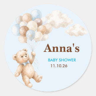 Teddy-Bär-Baby-Party-Runde-Gunstaufkleber Runder Aufkleber