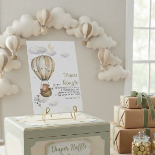 Teddy-Bär-Baby-Party-Windel-Raffle Neutral Begleitkarte