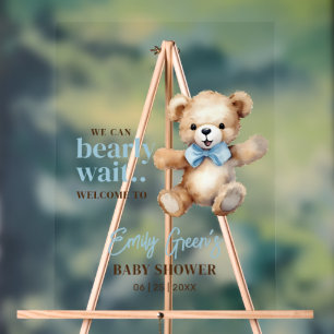 Teddy-Bär-Baby-Party, Wir Können Kaum Warten Junge Acrylschild