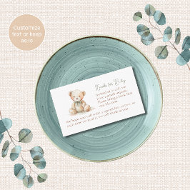 Teddy-Bär-Baby-Shower-Bücher-für-Baby-Beilagekarte Begleitkarte