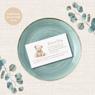 Teddy-Bär-Baby-Shower-Bücher-für-Baby-Beilagekarte Begleitkarte