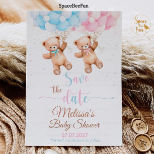 Teddy Bär Baby Shower Gender Reveal Save the Date Einladung