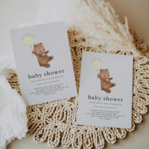 Teddy Bär Baby Shower Gold Folieneinladung