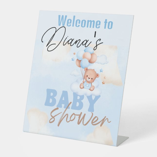 Teddy Bär Babydusche, Bücher für Babyinvik Sockelschild (Vorderseite)