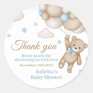 Teddy-Bär-Ballon Kaum warten Geschenk zur Babypart Runder Aufkleber