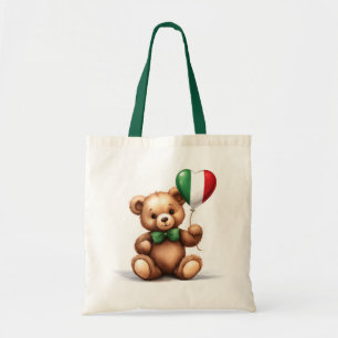 Teddy Bär & Ballon mit der italienischen Fahne. Tragetasche