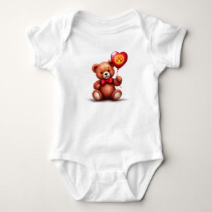 Teddy Bär & Ballon mit der Kirgisischen Fahne. Baby Strampler