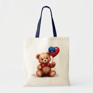 Teddy Bär & Ballon mit der samoanischen Fahne. Tragetasche