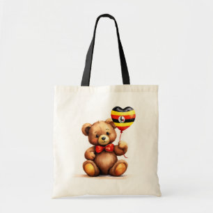 Teddy Bär & Ballon mit der ugandischen Fahne. Tragetasche