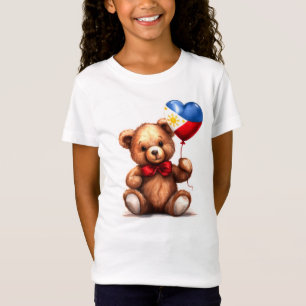 Teddy Bär & Ballon mit philippinischer Flagge. T-Shirt