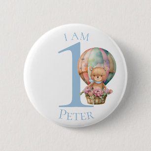 Teddy Bar BIRTHDAY Button