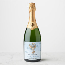 Teddy Bär blau-braun-beige Ballons Babydusche