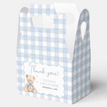 Teddy-Bär Blaue Gingham-Geschenkbox