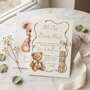 Teddy Bär Blöcke Baby Shower Einladung