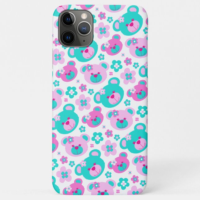 Teddy Bär Blume rosa Aqua Case (Rückseite)
