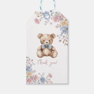 Teddy-Bär-Blumen-Baby-Shower-Dankeschön-Geschenkan Geschenkanhänger