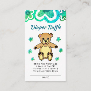 Teddy-Bär-Blumen-Baby-Shower-Windel-Raffle Begleitkarte
