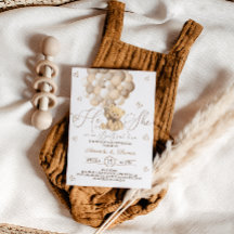 Teddy Bar Brown Neutral Balloons Gender-Offenlegun