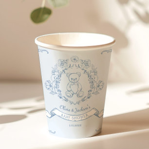 Teddy Bär Chinoiserie Toile Baby Dusche Pappbecher