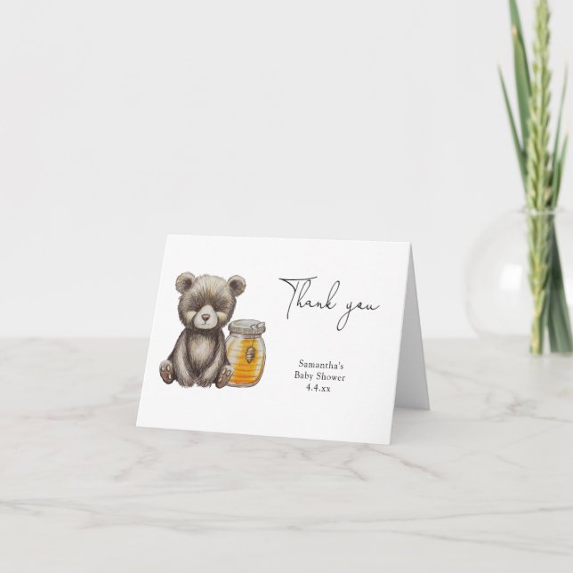 Teddy Bär danke Babydusche (Vorderseite)
