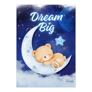 Teddy Bär druckbares Wandkunstposter - Träume groß Poster