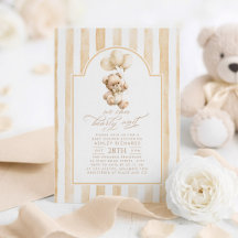Teddy Bär Elegant Hellbraun Gestreifte Babyparty