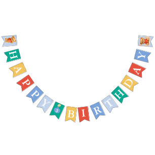 Teddy-Bär Geburtstagsbanner Buntes Alphabet Wimpelkette