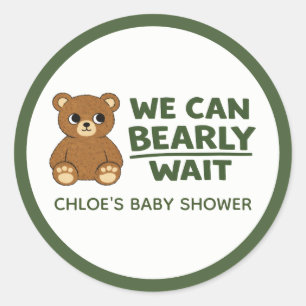 Teddy Bär Geschlechtsneutral Minimalistische Baby  Runder Aufkleber
