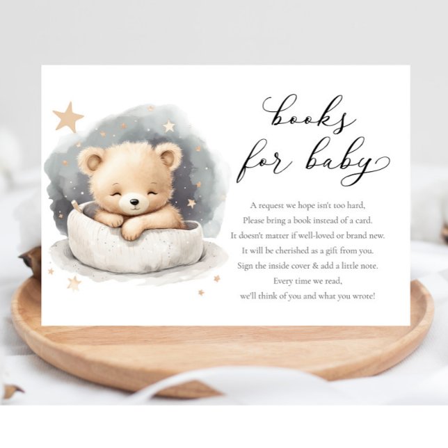Teddy Bär geschlechtsneutrale Bücher für Babydusch Begleitkarte (Von Creator hochgeladen)