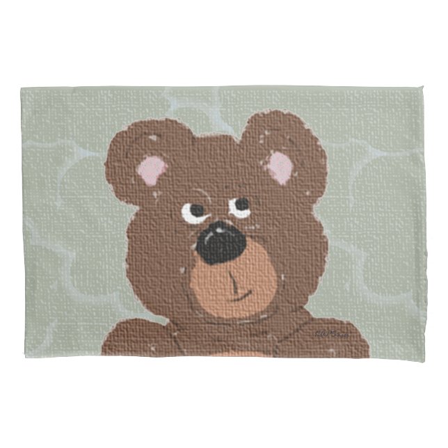 Teddy-Bär-Gesicht Kissenbezug (Vorderseite)