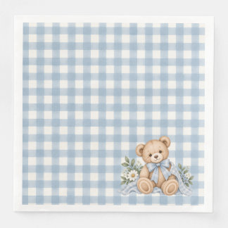 Teddy-Bär-Gingham-Baby-Party Serviette