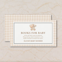 Teddy-Bär-Gingham-Books-for-Baby-Einlagekarte