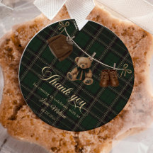 Teddy Bär Grün Tartan Baby Shower