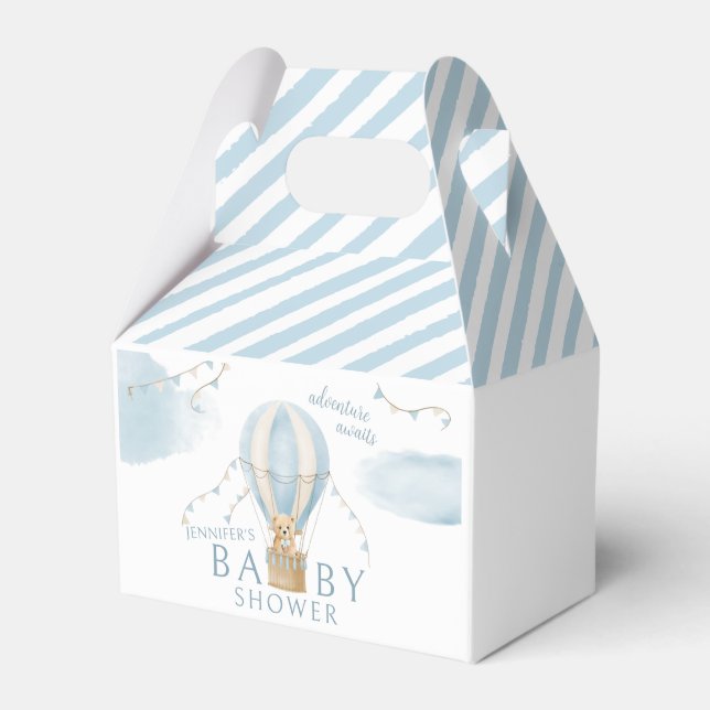Teddy Bär Heißluftballon Babydusche Gefälligkeitsb Geschenkschachtel (Vorderseite)