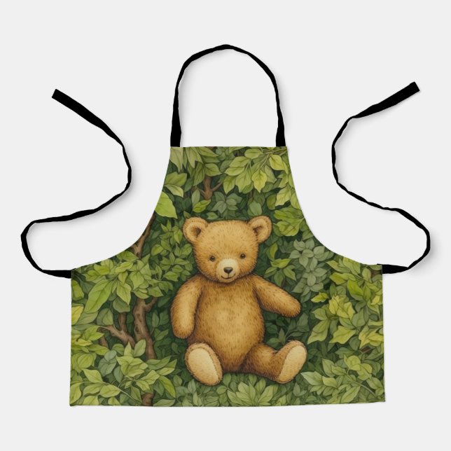 Teddy Bär im Jugendstil des Waldes Schürze (Vorderseite)