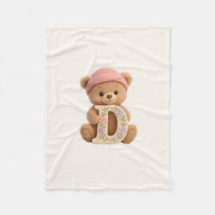 Teddy Bär Initial D Baby Mädchen Geschenk Fleecedecke