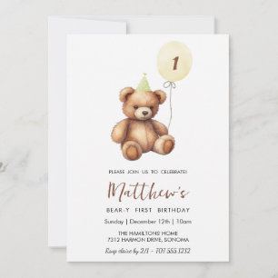Teddy Bar JEDES ALTER Geburtstag Einladung