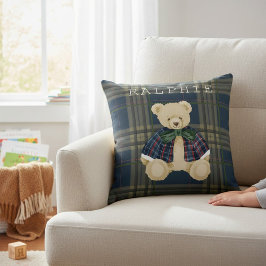 Teddy-Bär-Karo-Kinderschlafzimmer-Dekorations-Kiss Kissen