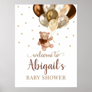 Teddy Bär Kaum Erwartet Willkommen Baby Shower Pos Poster