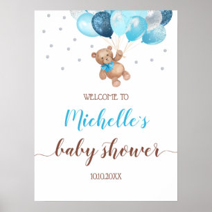 Teddy Bär Kaum warten Willkommen Baby Shower Poste Poster