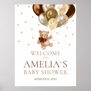 Teddy Bär Kaum Warten Willkommen Baby Shower Poste Poster