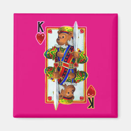 Teddy Bar King of Hearts Magnet