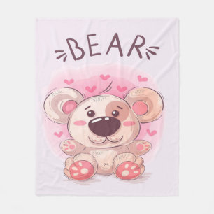 Teddy Bar Lovers Geschenk für Kinder Fleecedecke