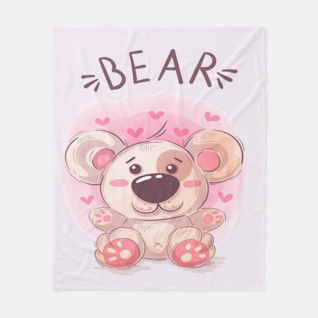 Teddy Bar Lovers | Geschenk für Kinder Fleecedecke (Vorderseite)