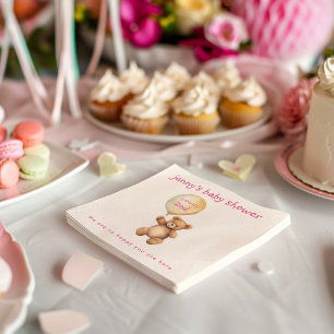 Teddy Bär mit Ballon Babydusche Serviette