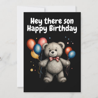 Teddy Bär mit Ballons Einladung